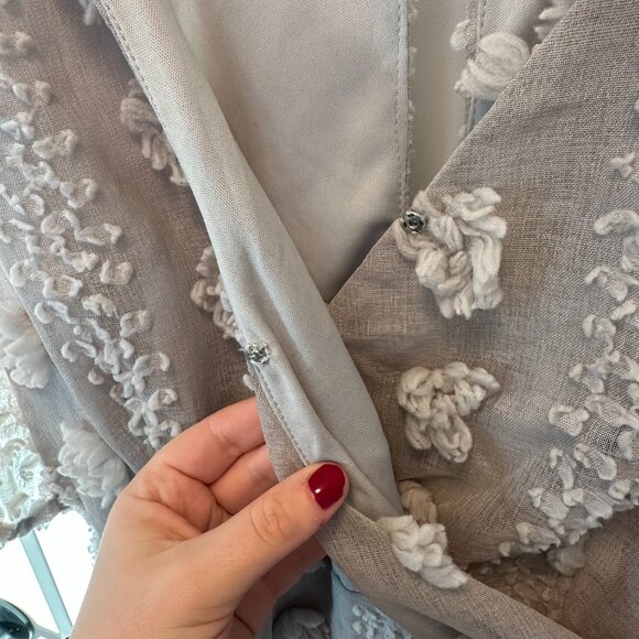 Dot Wrap Dress Gray Texture Large - Picture 5 of 6